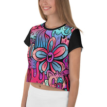 Load image into Gallery viewer, Blooms - All-Over Print Crop Tee